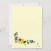 Invitation de tournesols d'été (Dos)