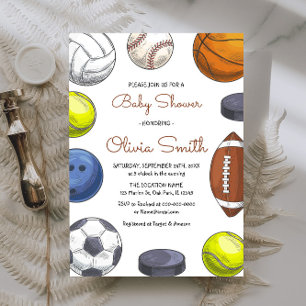 Invitation de tous les Baby showers de sports Star