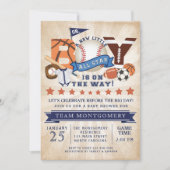 Invitation de tout Baby shower de garçon Star Spor (Devant)