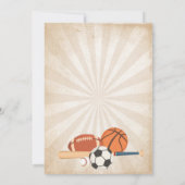 Invitation de tout Baby shower de garçon Star Spor (Dos)