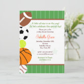Invitation de tout Baby shower Sport Star (Debout devant)