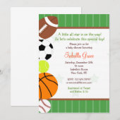 Invitation de tout Baby shower Sport Star (Devant / Derrière)