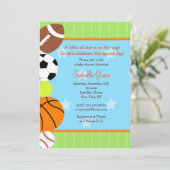 Invitation de tout Baby shower Sport Star (Debout devant)