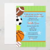 Invitation de tout Baby shower Sport Star (Devant / Derrière)