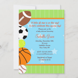 Invitation de tout Baby shower Sport Star