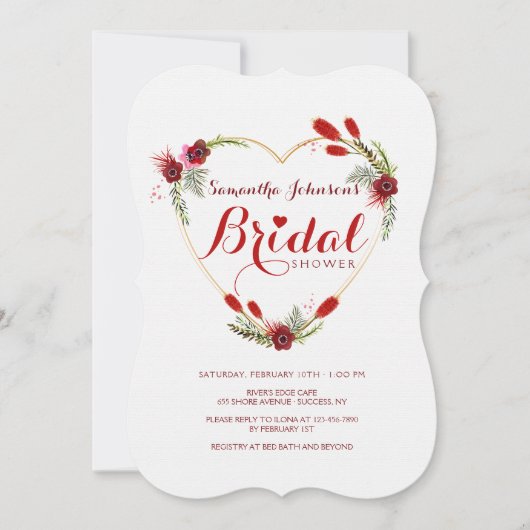 Invitation de toutes les douches nuptiales cardiaq (Devant)