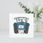 Invitation de tracteur bleu Mariage campagnard per (Debout devant)