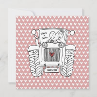 Invitation de tracteur de Mariage campagnard perso