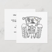 Invitation de tracteur de Mariage campagnard perso (Devant / Derrière)