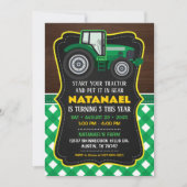 Invitation de tracteur pour la fête d'anniversaire (Devant)