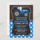 Invitation de tracteur pour la fête d'anniversaire (Devant)