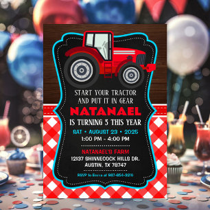 Invitation de tracteur pour la fête d'anniversaire