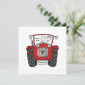 Invitation de tracteur rouge Mariage campagnard pe (Debout devant)