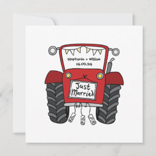 Invitation de tracteur rouge Mariage campagnard pe