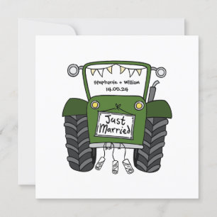 Invitation de tracteur vert Mariage campagnard per