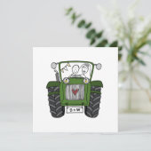 Invitation de tracteur vert Mariage campagnard per (Debout devant)