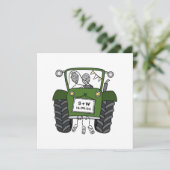 Invitation de tracteur vert Mariage campagnard per (Debout devant)