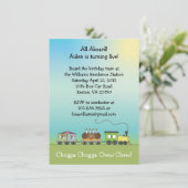 Invitation de train à la crème glacée et au gâteau (Debout devant)