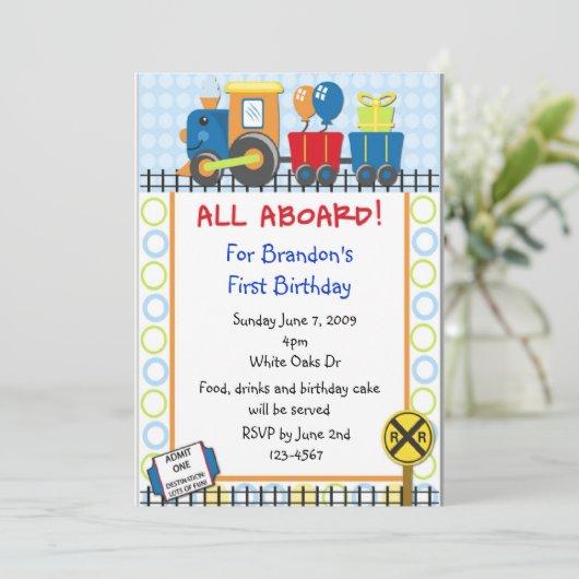 Invitation de train d'anniversaire (Debout devant)