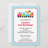 Invitation de train d'anniversaire (Devant)