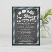 Invitation de train de baby shower de tableau - (Debout devant)