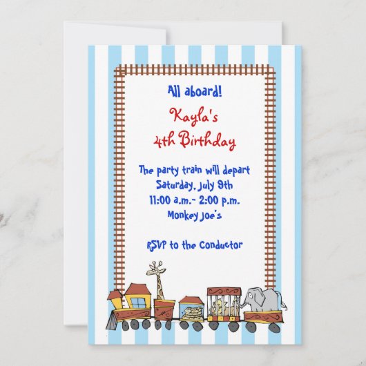 Invitation de train de cirque (Devant)