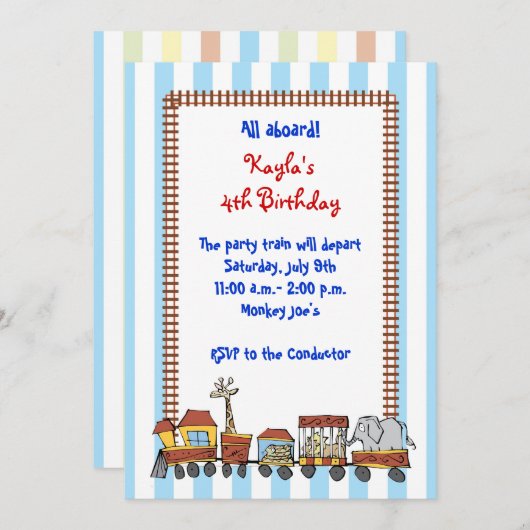 Invitation de train de cirque (Devant / Derrière)