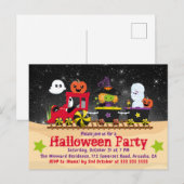 Invitation de train de monstres d'Halloween mignon (Devant / Derrière)