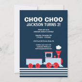 Invitation de train - Invitation d'anniversaire po (Devant)