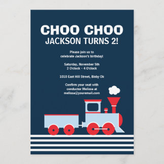 Invitation de train - Invitation d'anniversaire po