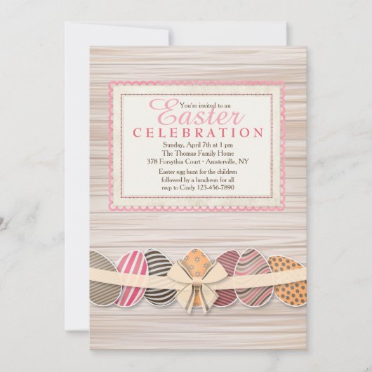 Invitation de trame de Pâques (Devant)