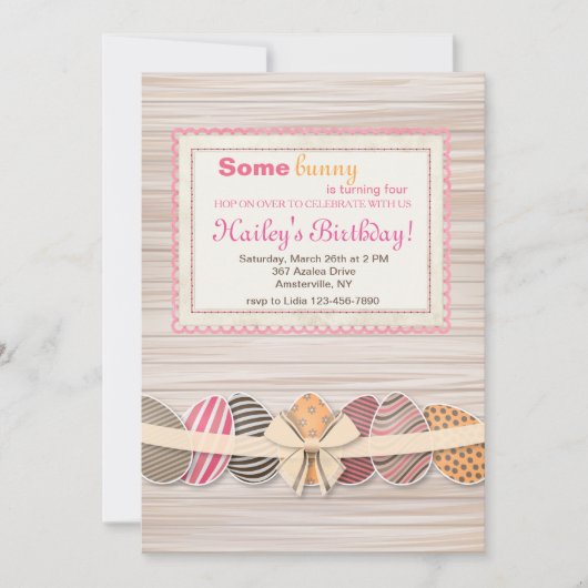 Invitation de trame de Pâques (Devant)