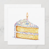 Invitation de tranche de gâteau d'anniversaire (Devant / Derrière)