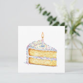 Invitation de tranche de gâteau d'anniversaire (Debout devant)