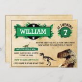 Invitation de TRex d'invitation de fête (Devant / Derrière)