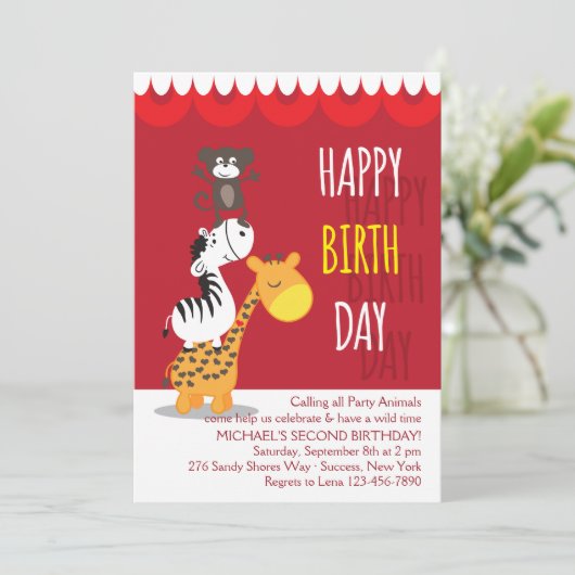 Invitation de trois amis d'anniversaire (Debout devant)