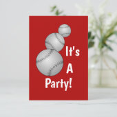 Invitation de trois Baseballs (Debout devant)