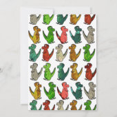 Invitation de trois rex anniversaire coloré blanc (Dos)