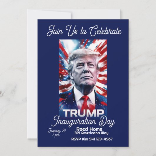 Invitation de Trump Inauguration Watch Party (Devant)