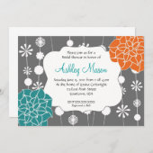 invitation de turquoise, rose et orange de douche (Devant / Derrière)