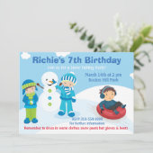 Invitation de tuyauterie de neige de garçons (Debout devant)