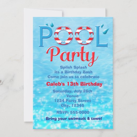 Invitation de typographie d'anniversaire rouge de  (Devant)