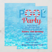 Invitation de typographie d'anniversaire rouge de  (Devant / Derrière)