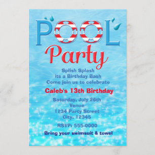 Invitation de typographie d'anniversaire rouge de