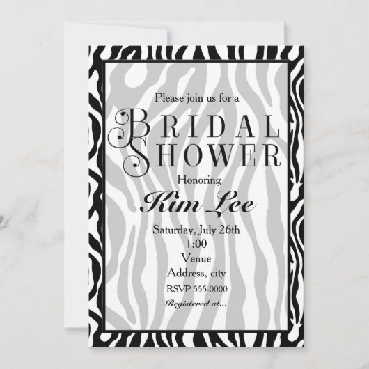 Invitation de typographie de douche de mariée à im (Devant)