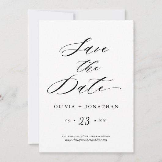 Invitation de typographie de script Black Elegant (Devant)