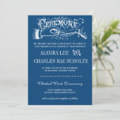 Invitation de typographie moderne bleu ou n'import (Debout devant)