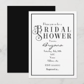 Invitation de typographie pour une douche de marié (Devant / Derrière)