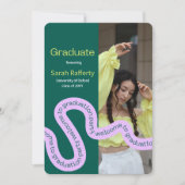 Invitation de typographie verte moderne (Devant)