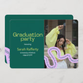 Invitation de typographie verte moderne (Devant / Derrière)